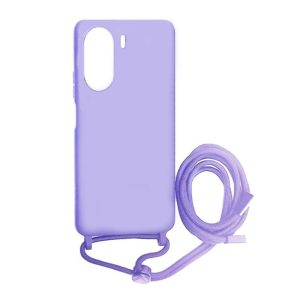 CAPA SILICONE XIAOMI REDMI 13C LILÁS ROBUSTA COM CORDA