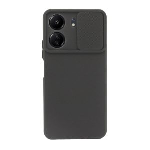 CAPA SILICONE GEL XIAOMI REDMI 13C 4G PRETO COM PROTETOR DE CÂMERA E JANELA DESL