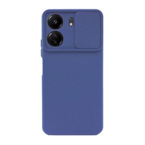 CAPA SILICONE GEL XIAOMI REDMI 13C 4G AZUL COM PROTETOR DE CÂMERA E JANELA DESLI