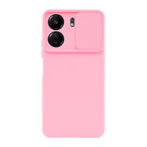 CAPA SILICONE GEL XIAOMI REDMI 13C 4G ROSA CLARA COM PROTETOR DE CÂMERA E JANELA