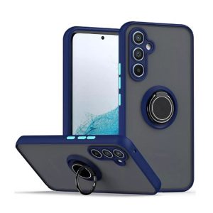 CAPA SILICONE TPU COM ANEL DE DEDO MAGNETICO SAMSUNG GALAXY A15 AZUL COM PROTETO