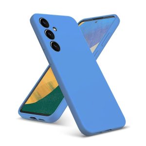 CAPA SILICONE SAMSUNG GALAXY S24 PLUS AZUL COM PROTETOR DE CÂMERA