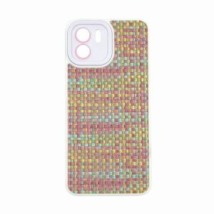 CAPA SILICONE GEL XIAOMI REDMI A1 BRANCO TECIDO TWEED COM PROTETOR DE CÂMERA