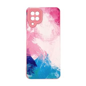 CAPA SILICONE GEL SAMSUNG GALAXY A12 5G ROSA ABSTRATO COM PROTETOR DE CAMERA