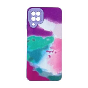 CAPA SILICONE GEL SAMSUNG GALAXY A12 5G ROXO ABSTRATO COM PROTETOR DE CAMERA