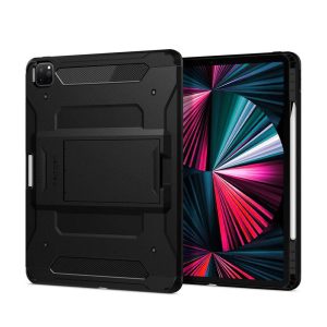 CAPA SILICONE TPU APPLE IPAD PRO 12.9 (2022) PRETO COM SUPORTE
