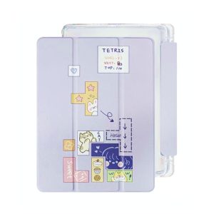 CAPA TABLET FLIP COVER COM DESENHO APPLE IPAD 10.2"/10.5" 2019/2020/2021 LILÁS