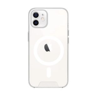 CAPA SILICONE DURA APPLE IPHONE 12 TRANSPARENTE COM PROTETOR DE CÂMERA MAGSAFE