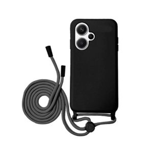 CAPA SILICONE XIAOMI REDMI 13 PRETO COM CORDA