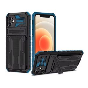 CAPA SILICONE TPU APPLE IPHONE 11 AZUL COM PROTETOR DE CAMERA, KICKSTAND E SUPOR