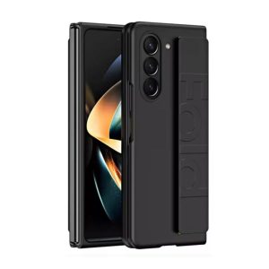 CAPA SILICONE TPU SAMSUNG GALAXY Z FOLD6 PRETO COM SUPORTE DE MÃO