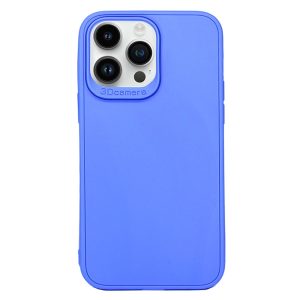 CAPA SILICONE GEL APPLE IPHONE 16 PRO AZUL 3D CAMERA
