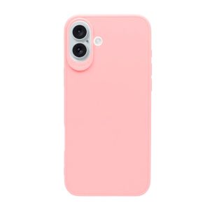 CAPA SILICONE GEL APPLE IPHONE 16 PLUS ROSA CLARA 3D CAMERA
