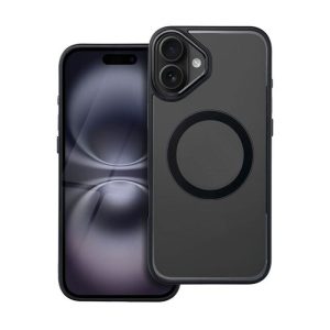 CAPA SILICONE DURA APPLE IPHONE 16 PRETO MAGSAFE