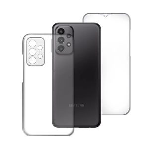 CAPA SILICONE DURA 360º SAMSUNG GALAXY A23 TRANSPARENTE COM PROTETOR DE CÂMERA
