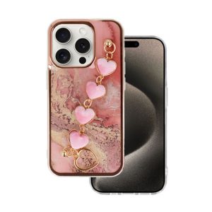 CAPA SILICONE TPU APPLE IPHONE 16 ROSA COM CORRENTE DESIGN 6