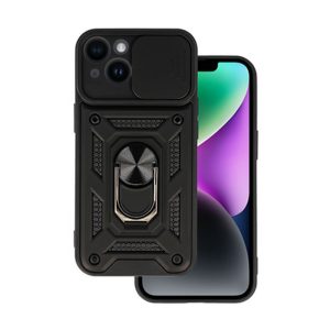 CAPA SILICONE TPU COM ANEL DE DEDO APPLE IPHONE 15 PRETO COM PROTETOR DE CÂMERA