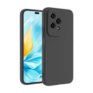 CAPA SILICONE HUAWEI HONOR 200 LITE PRETO COM PROTETOR DE CÂMERA