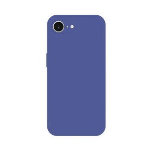 CAPA SILICONE APPLE IPHONE 16E AZUL COM PROTETOR DE CÂMERA
