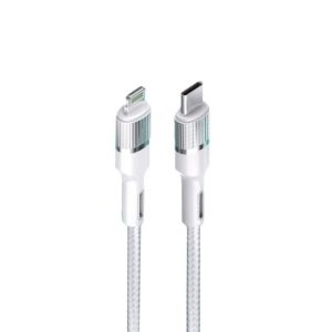 CABO DE DADOS USB TIPO C PARA LIGHTNING NEW SCIENCE T-5 BRANCO 20W 3.0A 1M