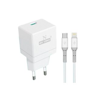 CARREGADOR 240V NEW SCIENCE SLD-T55 BRANCO 30W 5.0A USB-C PARA LIGHTNING