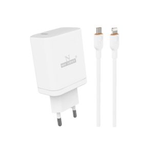 CARREGADOR 240V NEW SCIENCE SLD-T58 BRANCO 30W 5.0A USB-C PARA LIGHTNING