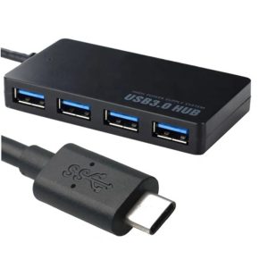 ADAPTADOR HUB PARA TYPE-C PROK HUBUSB04 PRETO 3.1A/4 USB