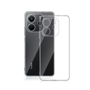 CAPA SILICONE GEL XIAOMI REDMI NOTE 14 TRANSPARENTE COM PROTETOR DE CÂMERA