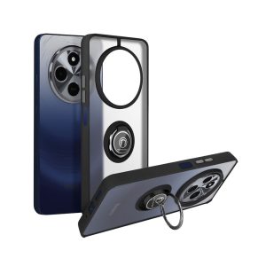 CAPA SILICONE TPU COM ANEL DE DEDO MAGNÉTICO XIAOMI REDMI 14C PRETO