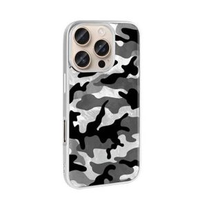 CAPA SILICONE TPU SAMSUNG GALAXY A56 CINZA CAMUFLAGEM METALIZADA
