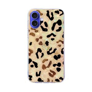 CAPA SILICONE TPU APPLE IPHONE 16 PLUS AMARELO LEOPARDO