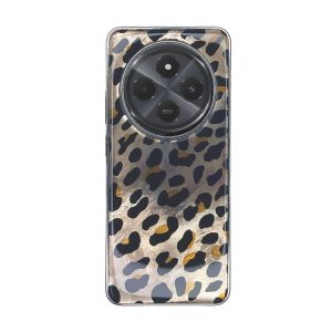 CAPA SILICONE TPU XIAOMI REDMI 14C AMARELO LEOPARDO METALIZADA