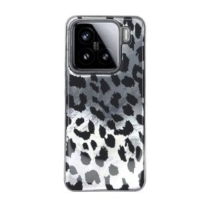 CAPA SILICONE TPU XIAOMI 15 CINZA LEOPARDO METALIZADA