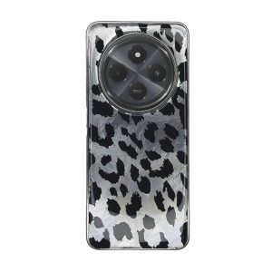 CAPA SILICONE TPU XIAOMI REDMI 14C CINZA LEOPARDO METALIZADA