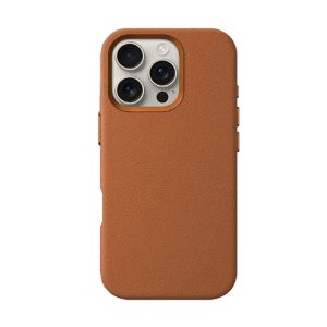 CAPA SILICONE DURA APPLE IPHONE 16 PRO MAX CASTANHO COURO