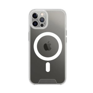 CAPA SILICONE DURA APPLE IPHONE 12 PRO TRANSPARENTE COM PROTETOR DE CÂMERA MAGSA