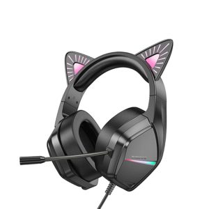 AUSCULTADOR GAMING BOROFONE BO106 PRETO 3.5MM 2M CAT EAR