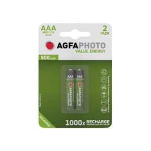 PILHAS AGFAPHOTO HR03 AAA 1.2V 900MAH RECARREGÁVEL (2UN)