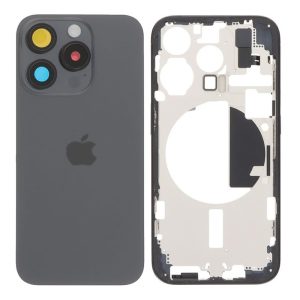 TAMPA TRASEIRA APPLE IPHONE 15 PRO PRETO TITÂNIO COM FRAME