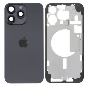 TAMPA TRASEIRA APPLE IPHONE 15 PRO MAX PRETO TITÂNIO COM FRAME