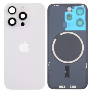 TAMPA TRASEIRA APPLE IPHONE 16 PRO TITÂNIO BRANCO COM LENTE DE CÂMERA