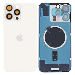 TAMPA TRASEIRA APPLE IPHONE 16 PRO MAX TITÂNIO BRANCO COM LENTE DE CÂMERA