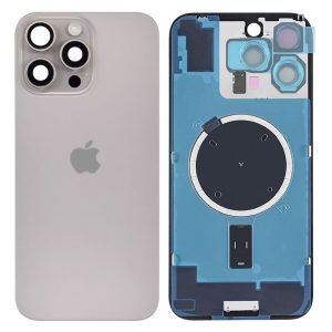 TAMPA TRASEIRA APPLE IPHONE 16 PRO MAX TITÂNIO NATURAL COM LENTE DE CÂMERA