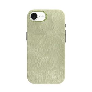 Capa Silicone Dura Apple Iphone 16e Verde Couro Com MagSafe