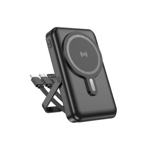 Power Bank Borofone BJ67 Preto 10000mAh Com MagSafe E Cabo USB-A, USB-C E Lightn