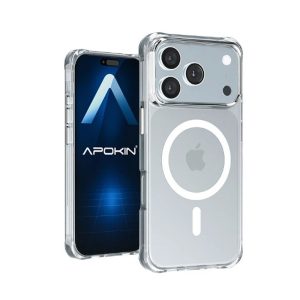 CAPA SILICONE DURA APPLE IPHONE 17 PRO TRANSPARENTE MAGSAFE