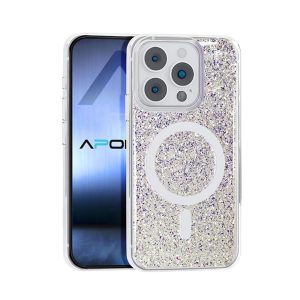 CAPA SILICONE DURA APPLE IPHONE 14 PRO BRILHANTES MAGSAFE