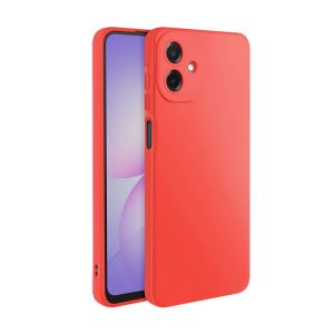 CAPA SILICONE GEL SAMSUNG GALAXY A07 VERMELHO COM PROTETOR DE CAMERA