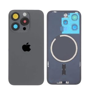 TAMPA TRASEIRA APPLE IPHONE 15 PRO TITANIO PRETO COM LENTE DE CAMERA