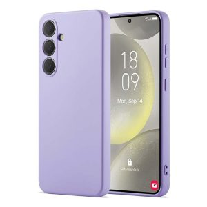 CAPA SILICONE SAMSUNG GALAXY S24 FE LILÁS COM PROTETOR DE CÂMERA